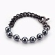 Bracelets de perles d'hématite synthétiques non magnétiques pour hommes BJEW-JB03967-1