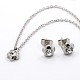 304 Stainless Steel Rhinestone Flower Jewelry Sets X-SJEW-F007-02-2