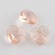 Corazón facetas colgantes de charm de cristal transparente GLAA-S054-01-1