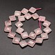 Rhombus Natural Rose Quartz Beads Strands G-L302-02-3