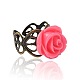 Fashionable Gift Ideas for Girlfriend Resin Flower Rings RJEW-PJR014-2