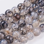 Runden natürlichen Drachen Venen Achat Perlen Stränge, gefärbt, 10 mm, Bohrung: 1.5 mm, ca. 38 Stk. / Strang, 15.1 Zoll