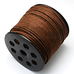 Cuerda de ante imitación, encaje de imitación de gamuza, coco marrón, 2.7x1.4mm, alrededor de 98.42 yarda (90 m) / rollo