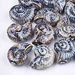 Perles en porcelaine manuelles, fantaisie porcelaine émaillée antique, escargot de mer, colorées, 39~40x30~31x16.5~18mm, Trou: 2.5~3.5mm