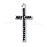 Сплав покрытия стойки с черными подвесками со стразами FIND-Z051-04P-02