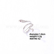 Змеиное платиновое латунное кольцо-манжета CL6952-5