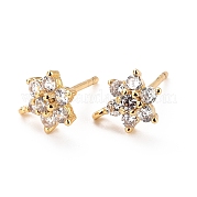 Латунь микро проложить кубические серьги из циркония ZIRC-C027-14G-02-RS