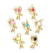 Подвеска из латуни с эмалью из прозрачного кубического циркония ZIRC-C021-46G