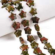Природные Unakite бисер нитей G-T138-187
