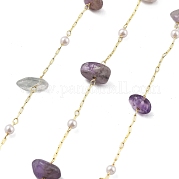 Цепи из натурального аметиста и стекла CHC-K014-12G-04