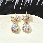 Серьги-гвоздики из латуни в форме каплевидной формы EJEW-Z086-10G