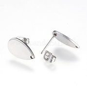 304 Stainless Steel Stud Earring Findings MAK-R012-09