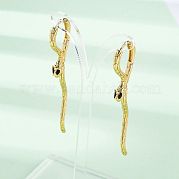 Змеиные латунные серьги-кольца EJEW-R025-27G