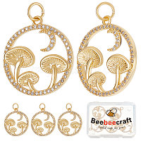 1 Box 8Pcs 4 Style Bee Charms 18K Gold Plated and Cubic Zirconia Flower  Honeycomb Pendants Charms 
