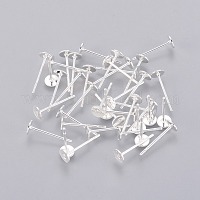 Plastic Stud Earring Findings, Flat Round, Clear, 12x5mm, Pin: 1mm, about  1000pcs/bag