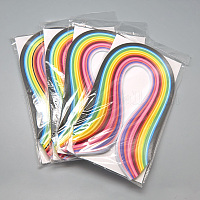 PandaHall Elite Rectangle 36 Colors Quilling Paper Strips, Mixed Color,  525x5mm, about 360strips/bag, 36color/bag