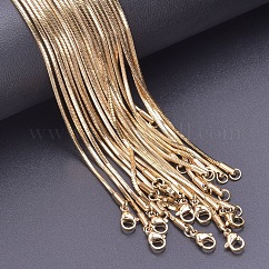 Colliers à chaîne serpent carrée en acier inoxydable 304 de 1.5 mm, véritable 18k plaqué or, 19.69 pouce (50 cm)
