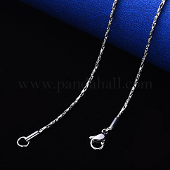 Collar de cadena de eslabones Boston de acero inoxidable 304 que no se deslustra, con cierre de pinza, color acero inoxidable, 19.68 pulgada (50 cm) x1.2 mm