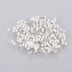 1700 1.5 pcs mm tube de laiton à sertir bourrelets d'embout cordon, sans cadmium et sans plomb, couleur argentée, Trou: 1mm, 1700 pcs / 10 g