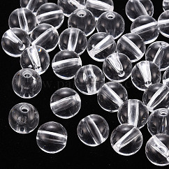 Abalorios de acrílico transparentes, redondo, Claro, 12x11mm, agujero: 2.5 mm, aproximamente 566 unidades / 500 g