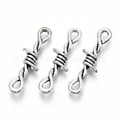 Tibetanische Legierungsglieder / Verbinder, Bleifrei und cadmium frei, Knoten, Antik Silber Farbe, 33.5x10x4 mm, Bohrung: 3.5x2 mm, ca. 310 Stk. / 500 g