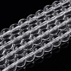Transparente Glasperlen Stränge, Runde, Transparent, 6~6.5 mm, Bohrung: 1.4 mm, ca. 67~70 Stk. / Strang, 14.76 Zoll ~ 15.16 Zoll (37.5~38.5 cm)