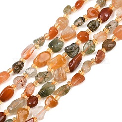 Fili di perle di quarzo rutilato multicolore naturale&nbsp;GG-CBA3A44-C11-01