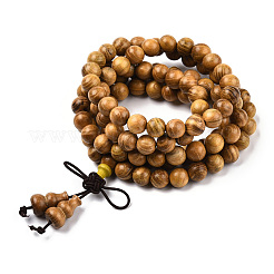 4-Loop-Wrap-Stil buddhistischen Schmuck&nbsp;WOOD-N010-021