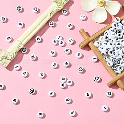 900 Stück 15 Stile weiße und schwarze Acrylperlen&nbsp;SACR-YW0001-67