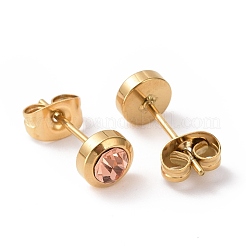 Orecchini a bottone con colonna di strass&nbsp;EJEW-H357-04G-03
