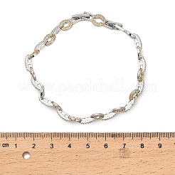 Bracelets à maillons en laiton micro pavé en oxyde de zirconium transparent pour femmes&nbsp;BJEW-B145-02