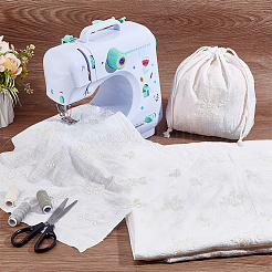 Leinen-Baumwollstoff mit Blumenmuster für Bekleidungsaccessoires&nbsp;DIY-WH0632-51