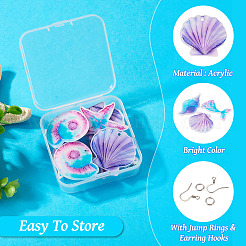 DIY-Schmucksets für baumelnde Ohrringe aus Acryl und Edelstahl mit Meeresmotiven&nbsp;DIY-TA0010-53