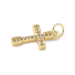 Pendentifs avec zircon cubiques à micro-pavés en laiton&nbsp;KK-I379-13G-03