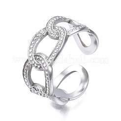 Anello polsino aperto con catena a maglie in acciaio inossidabile 304 anti-ossidazione&nbsp;RJEW-T023-21P