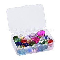36pcs 12 couleurs pendentifs en verre de breloques de pierre de naissance&nbsp;RGLA-ZZ0001-05-18mm