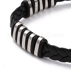 Bracciale da uomo con cordino intrecciato in silicone&nbsp;BJEW-M206-01P