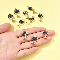 10pcs pendentifs en émail en alliage plaqué or clair&nbsp;ENAM-FS0003-10