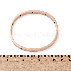 Armreifen mit Scharnier aus Edelstahl 304 mit Hohlstern&nbsp;BJEW-L610-20RG