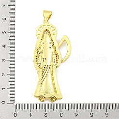 Placage de crémaillère en laiton micro pavé pendentifs en zircone cubique claire&nbsp;KK-B091-30G-07