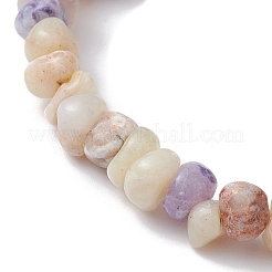 Braccialetti elasticizzati con perline di pepite di opale viola naturale&nbsp;BJEW-JB10035-02