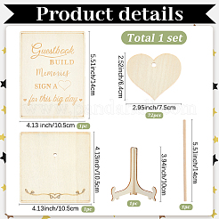 Personalisiertes Gästebuch aus Holz für Hochzeiten&nbsp;DJEW-WH20003-10