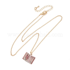 Collares colgantes de libro de latón esmaltado para mujer&nbsp;LS-KK-CBAF5B9-01G-08