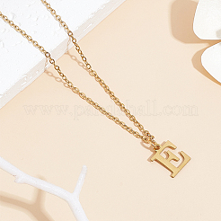 Collares colgantes con letras de acero inoxidable 304&nbsp;NJEW-LP0001-53E-G