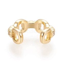 Orecchini a polsino in zircone chiaro con micro pavè di ottone&nbsp;EJEW-M195-01G