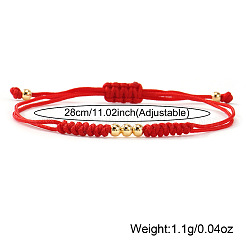 Eleganti braccialetti unisex intrecciati con perline rotonde in ottone&nbsp;OJ1564-2