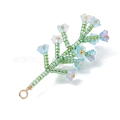 6 pz 6 colori di perline di vetro con grandi pendenti a forma di fiore&nbsp;PALLOY-MZ01184