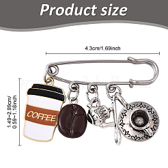 Broche de acero inoxidable 304 con forma de café&nbsp;JEWB-YW00002