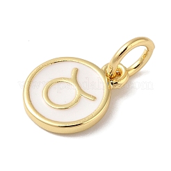 Véritables breloques en émail en laiton plaqué 18k or véritable&nbsp;KK-L216-001G-D