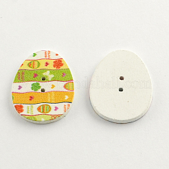 Boutons en bois imprimé avec 2 trou&nbsp;BUTT-R031-146